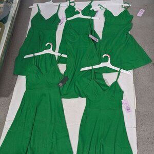 6 Green Wild Fable Knit Skater Dresses, Size XXS